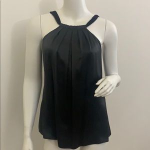 Elie Tahari Silk Tie Dark Grey Blouse